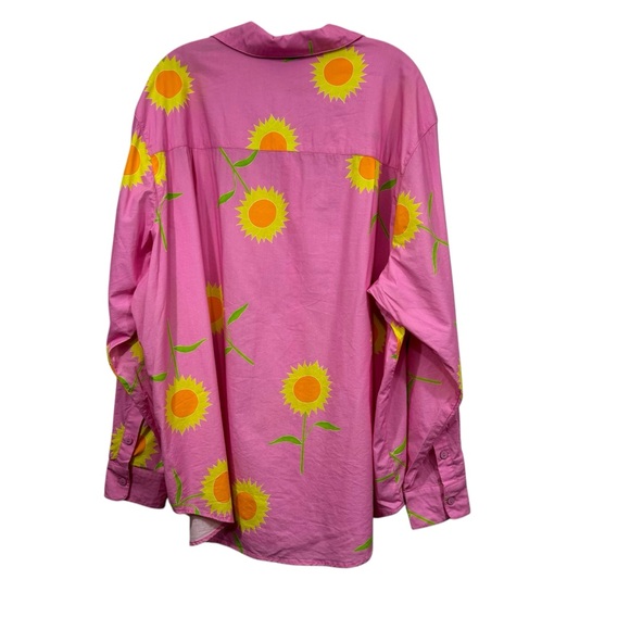 Jericho Road Clothing Sunny Days Oversized Shirt Button Up Pink Floral Size 18 - Picture 2 of 11
